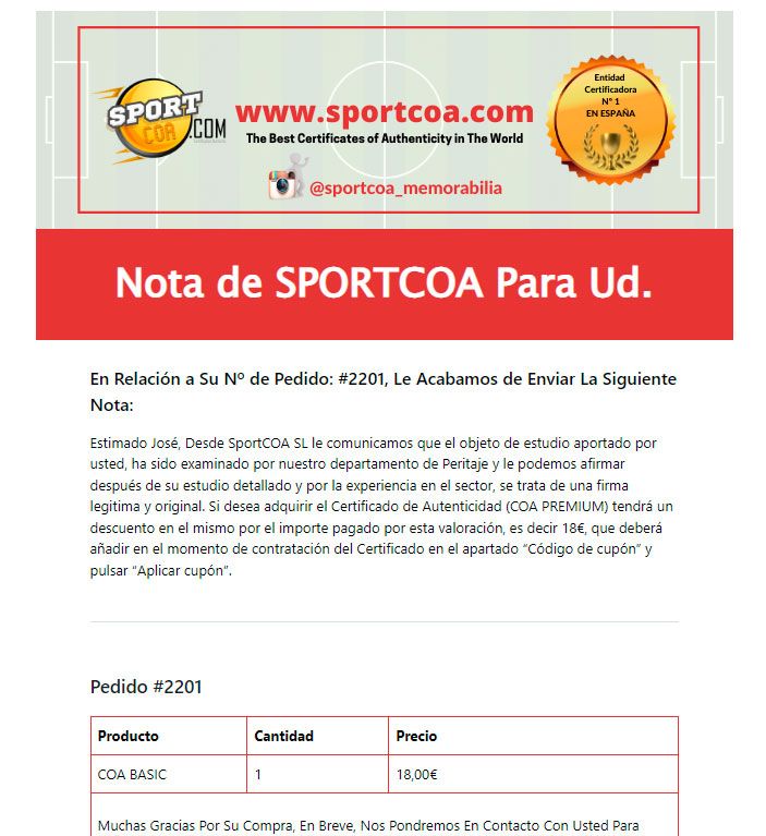 Ejemplo COA BASIC - SPORTCOA.COM
